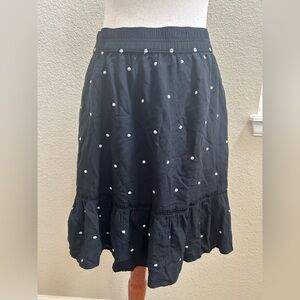 NWOTBlack Polka Dot LOFT XLT Tiered Skirt